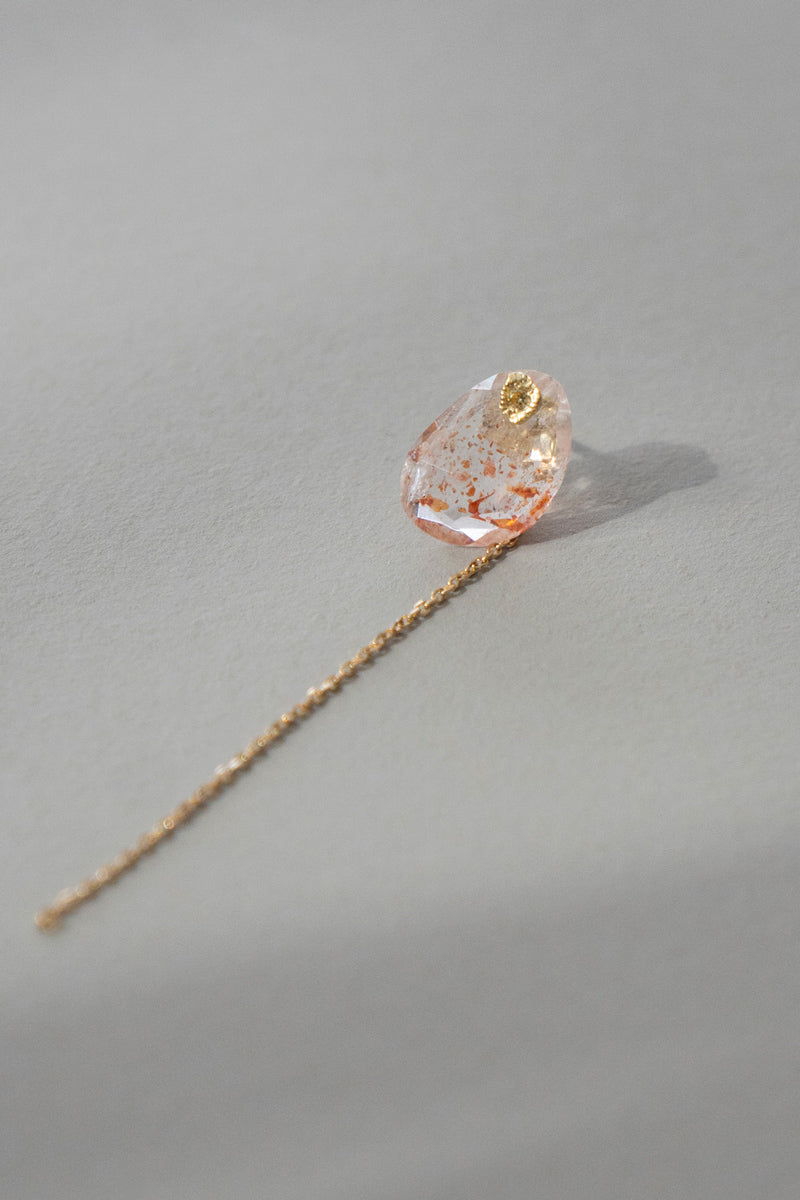 MONAKAjewellery flat Sunstone pierce /K18