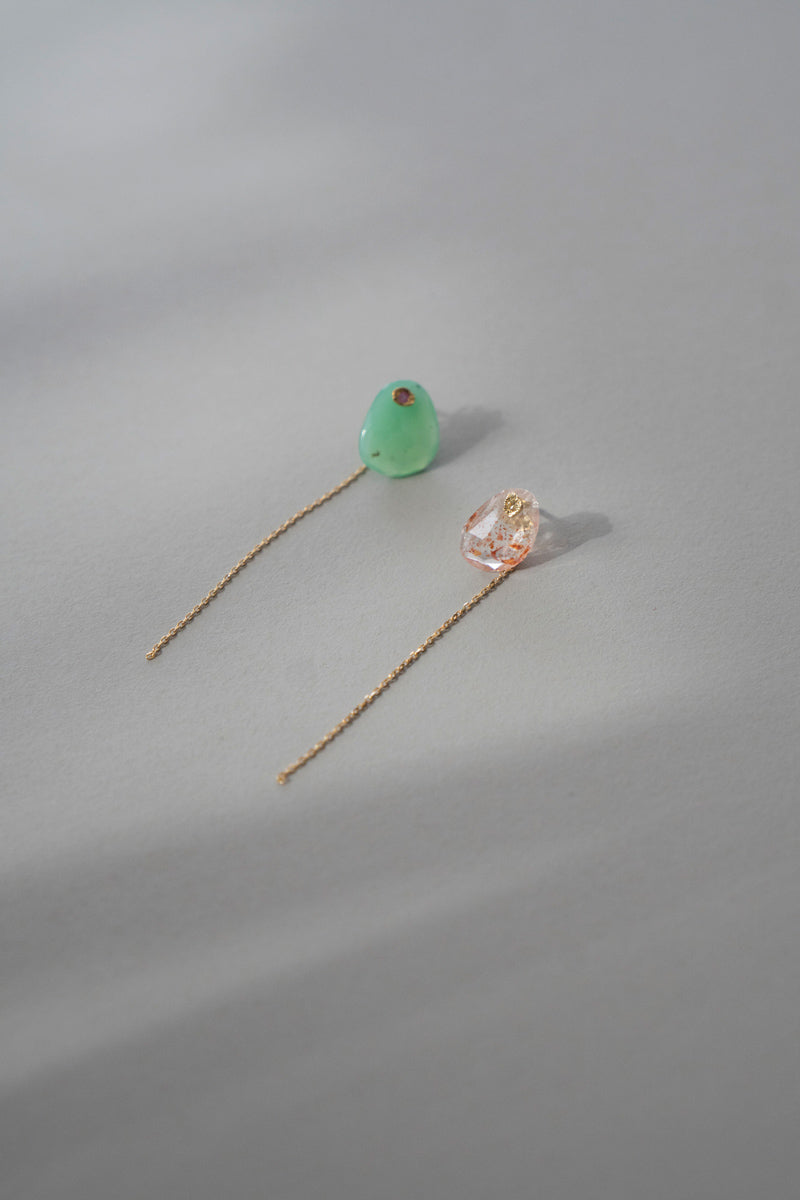 MONAKAjewellery flat Sunstone pierce /K18