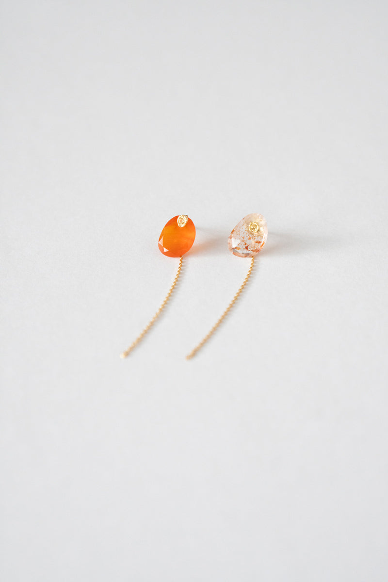 MONAKAjewellery flat Sunstone pierce /K18