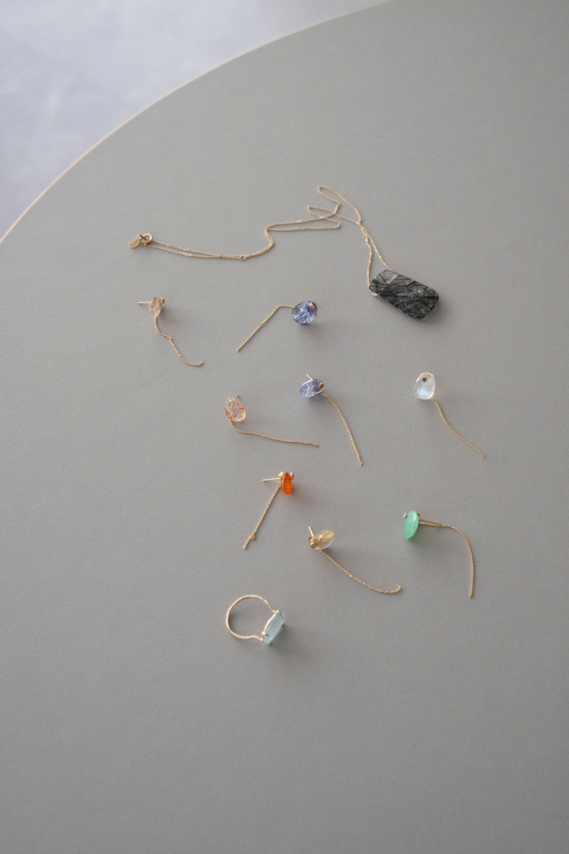 MONAKAjewellery flat Sunstone pierce /K18