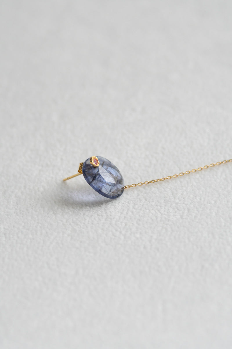 MONAKAjewellery flat tanzanite pierce タンザナイトピアス/K18