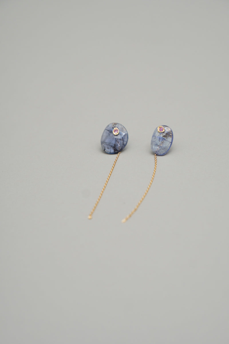 MONAKAjewellery flat tanzanite pierce タンザナイトピアス/K18