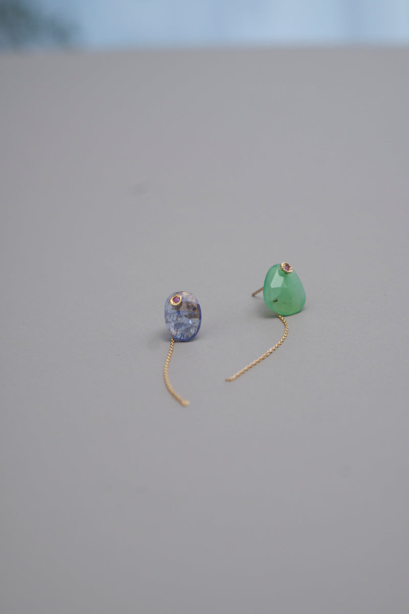 MONAKAjewellery flat tanzanite pierce タンザナイトピアス/K18