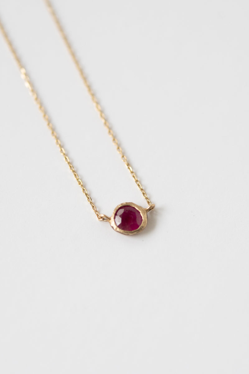 MONAKA jewelery Rough collet Ruby Necklace /K10