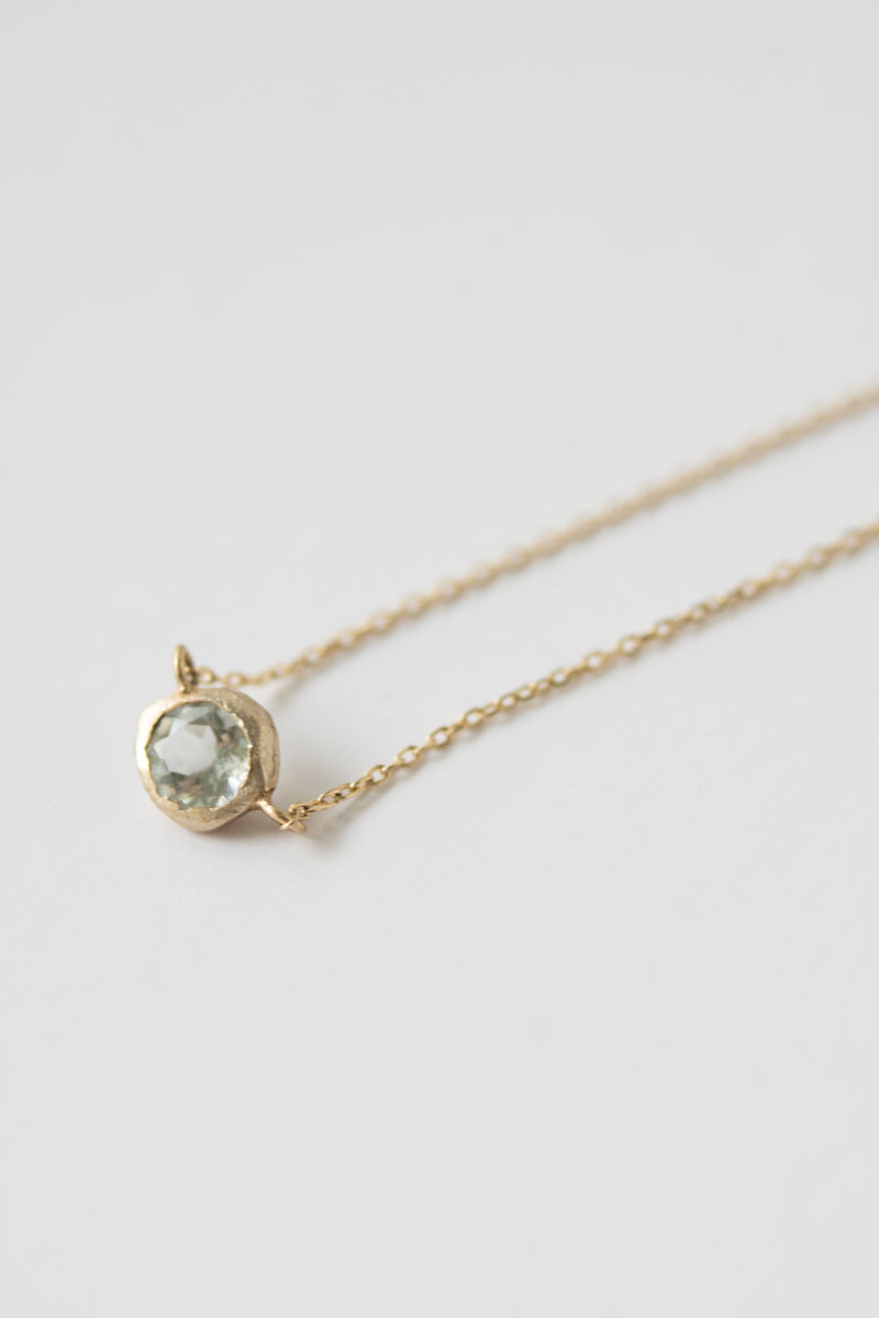 MONAKA jewelery Rough collet Aquamarine Necklace /K10