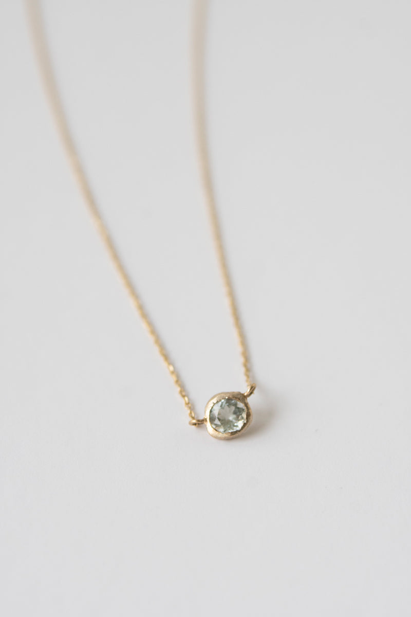 MONAKA jewelery Rough collet Aquamarine Necklace /K10