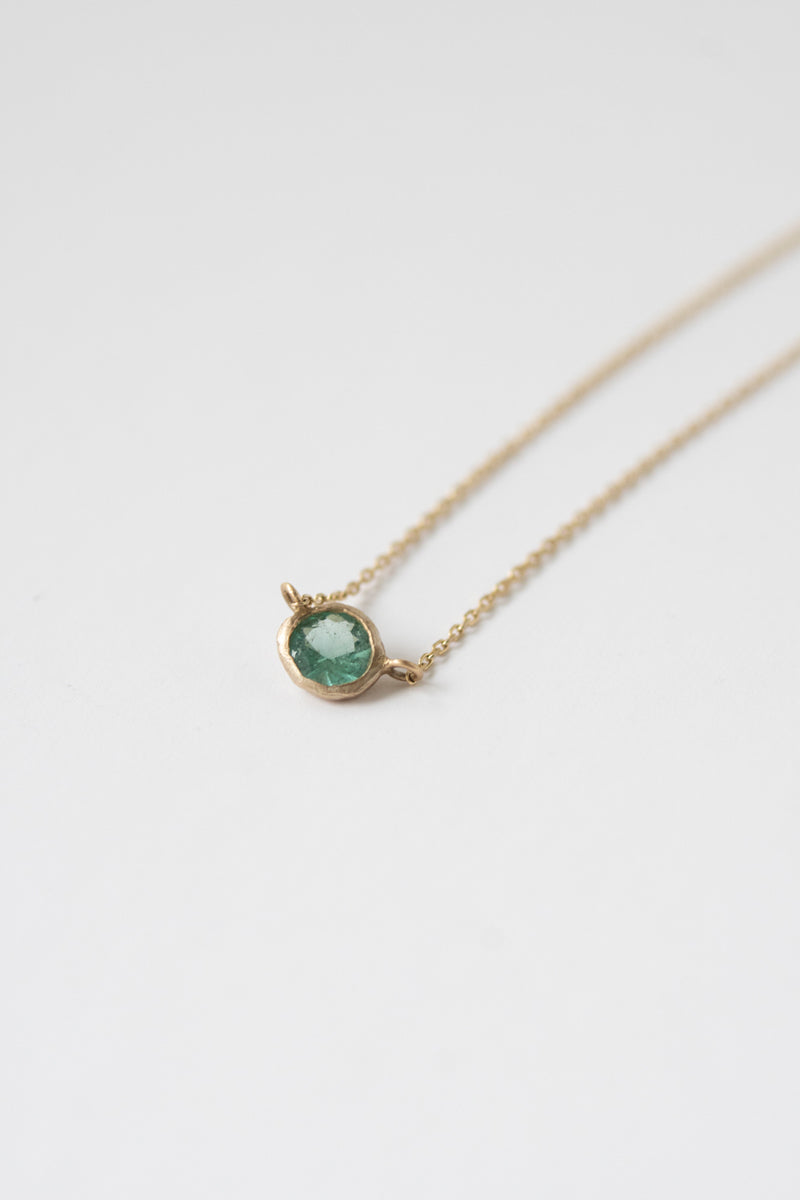 MONAKA jewellery Rough collet Emerald Necklace /K10