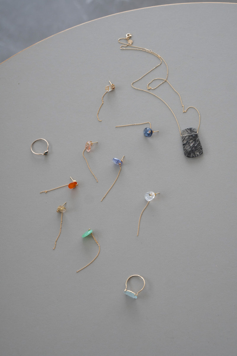 MONAKA jewellery Tourmalinated quartz Rock necklace /K10