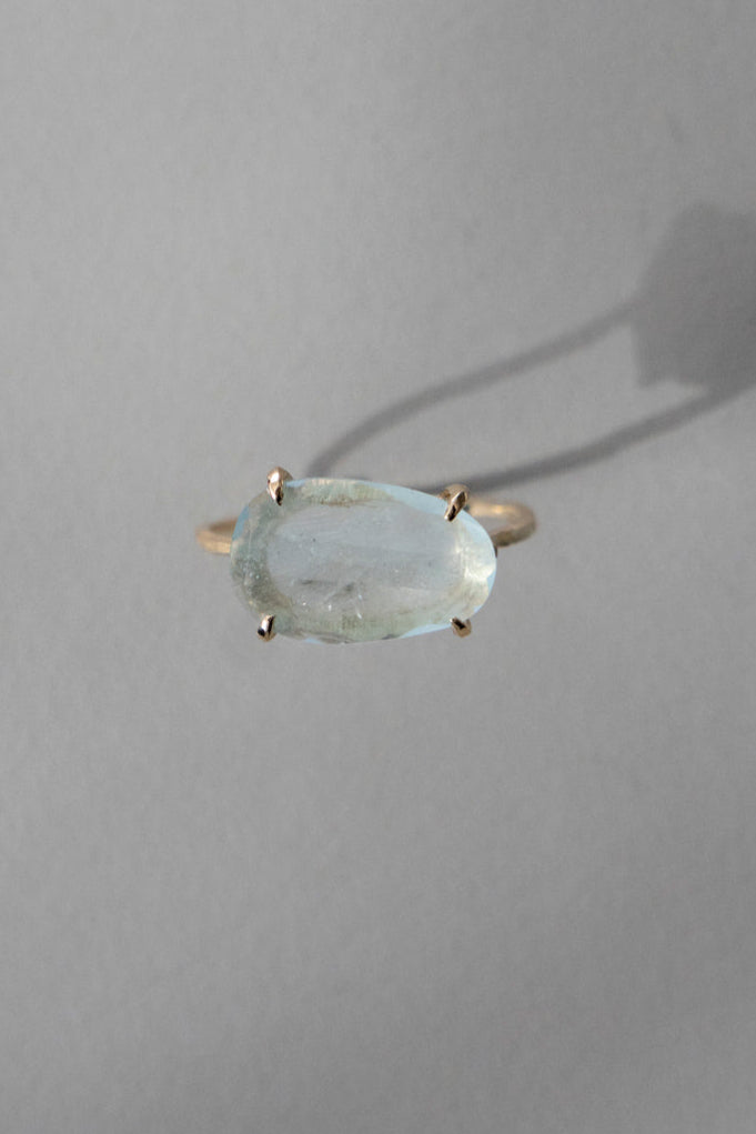 MONAKA jewelery flat stone Aquamarine Ring Aquamarine ring/K14