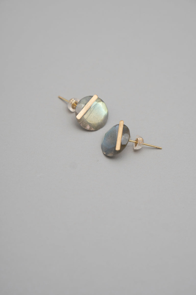 MONAKA jewellery Labradorite bar stone pierce ピアス/K18