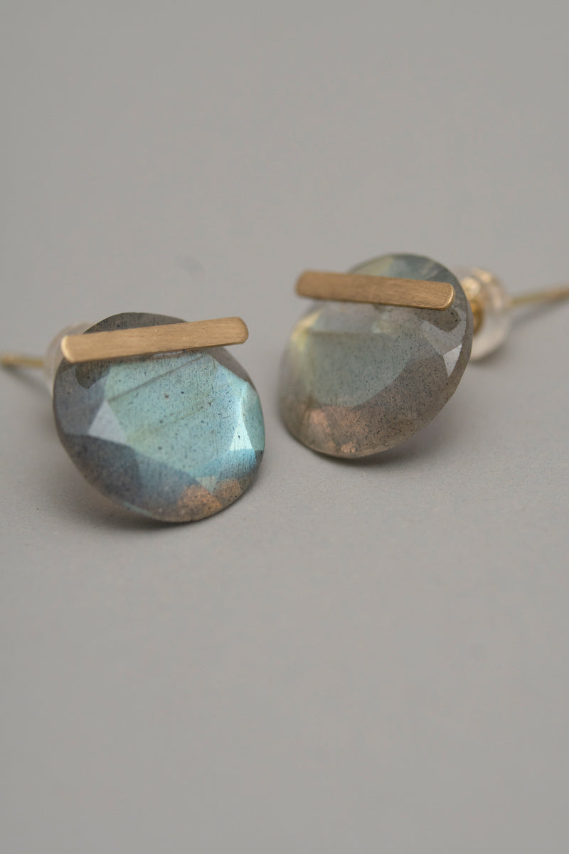 MONAKA jewellery Labradorite bar stone pierce ピアス/K18