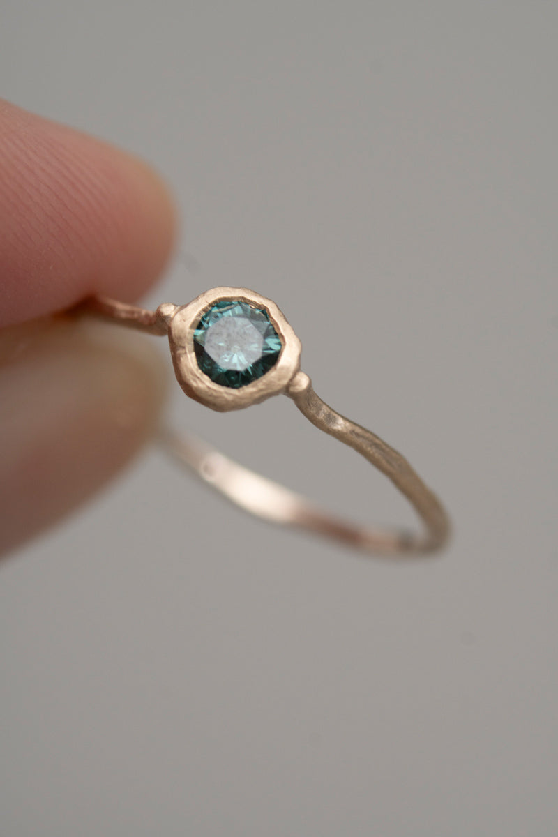 MONAKA jewellery Rough collet blue diamond Ring ブルーダイヤモンドリング/K10