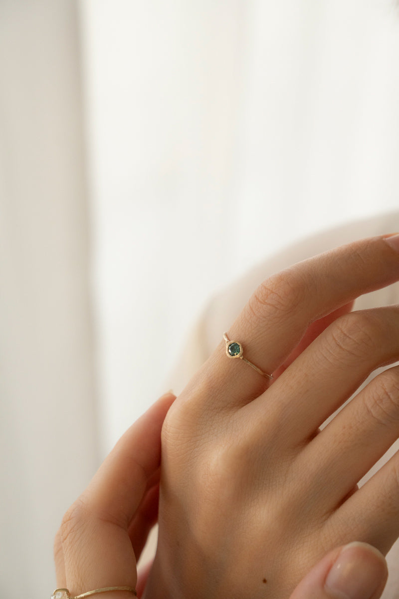 MONAKA jewellery Rough collet blue diamond Ring ブルーダイヤモンドリング/K10