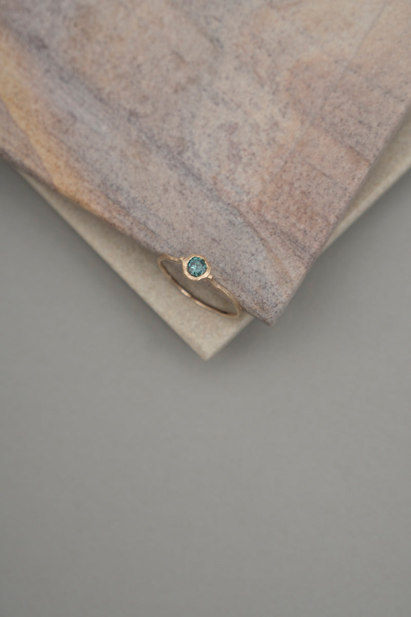 MONAKA jewellery Rough collet blue diamond Ring ブルーダイヤモンドリング/K10