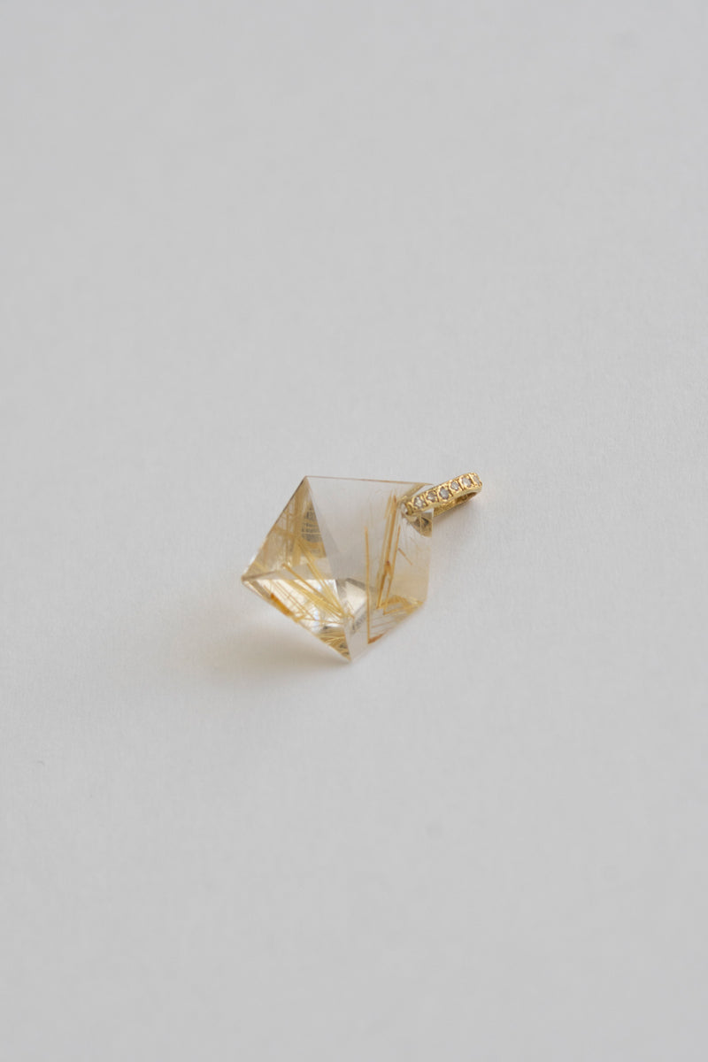MONAKA jewellery Hibiki Golden Rutile Quartz Necklace Charm Top /K18