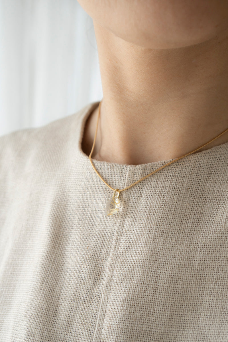 MONAKA jewellery Hibiki Golden Rutile Quartz Necklace Charm Top /K18