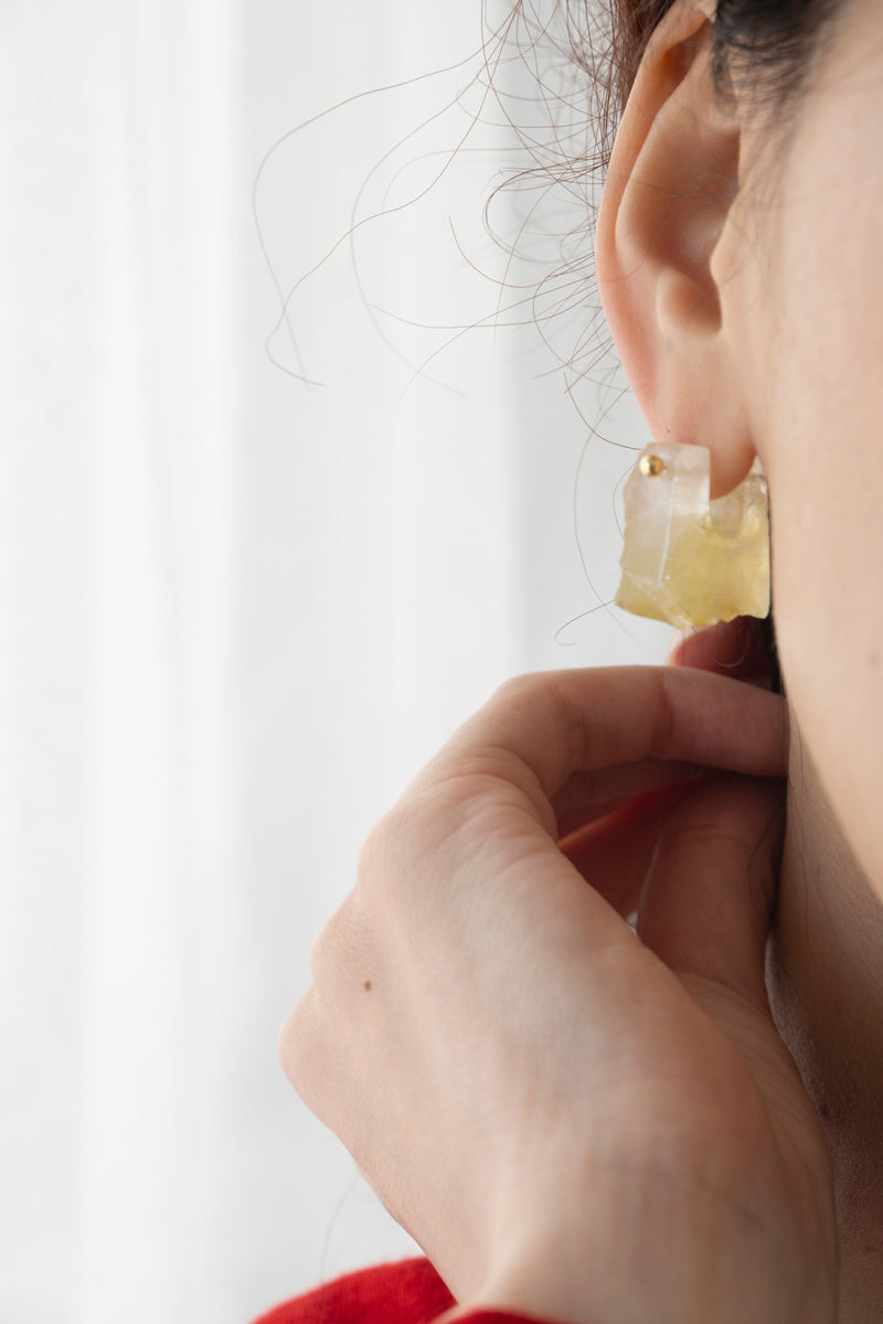 MONAKAjewellery Yellow quartz Rock pierce /K18