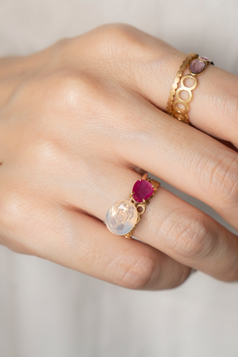 MONAKA jewellery Flat Ruby Ring /K14