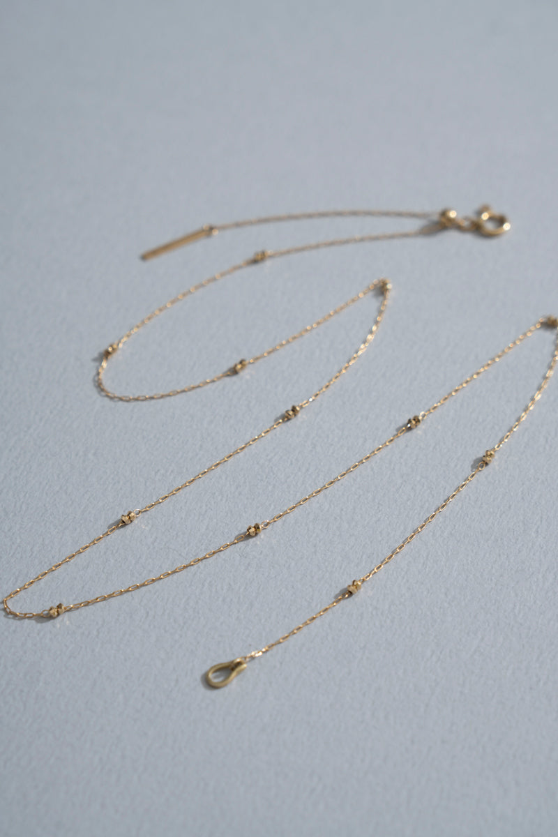 MONAKA jewellery Bond Chain Cut Beads Dot Necklace /K18