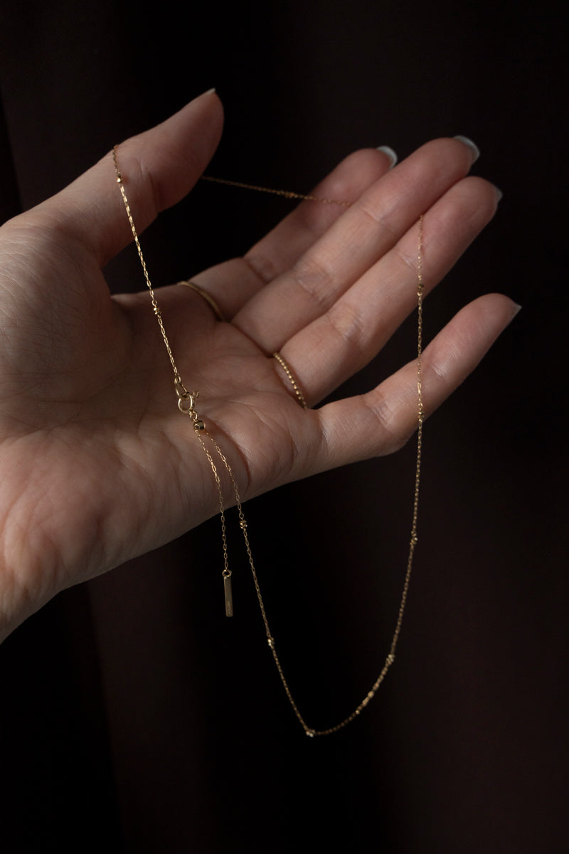 MONAKA jewelery Bond Chain Cut Beads Dot Necklace /K18