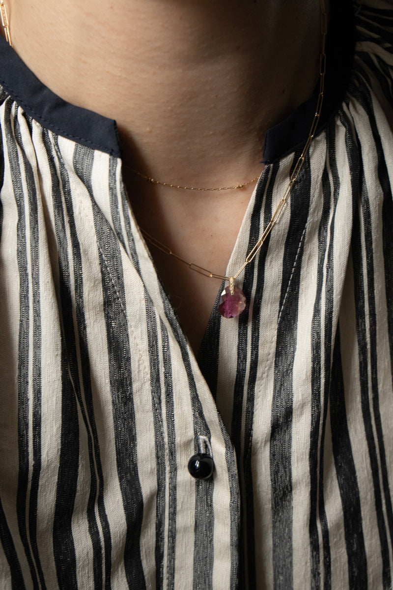 MONAKA jewellery Hibiki Pink Tourmaline Pendant Top /K18