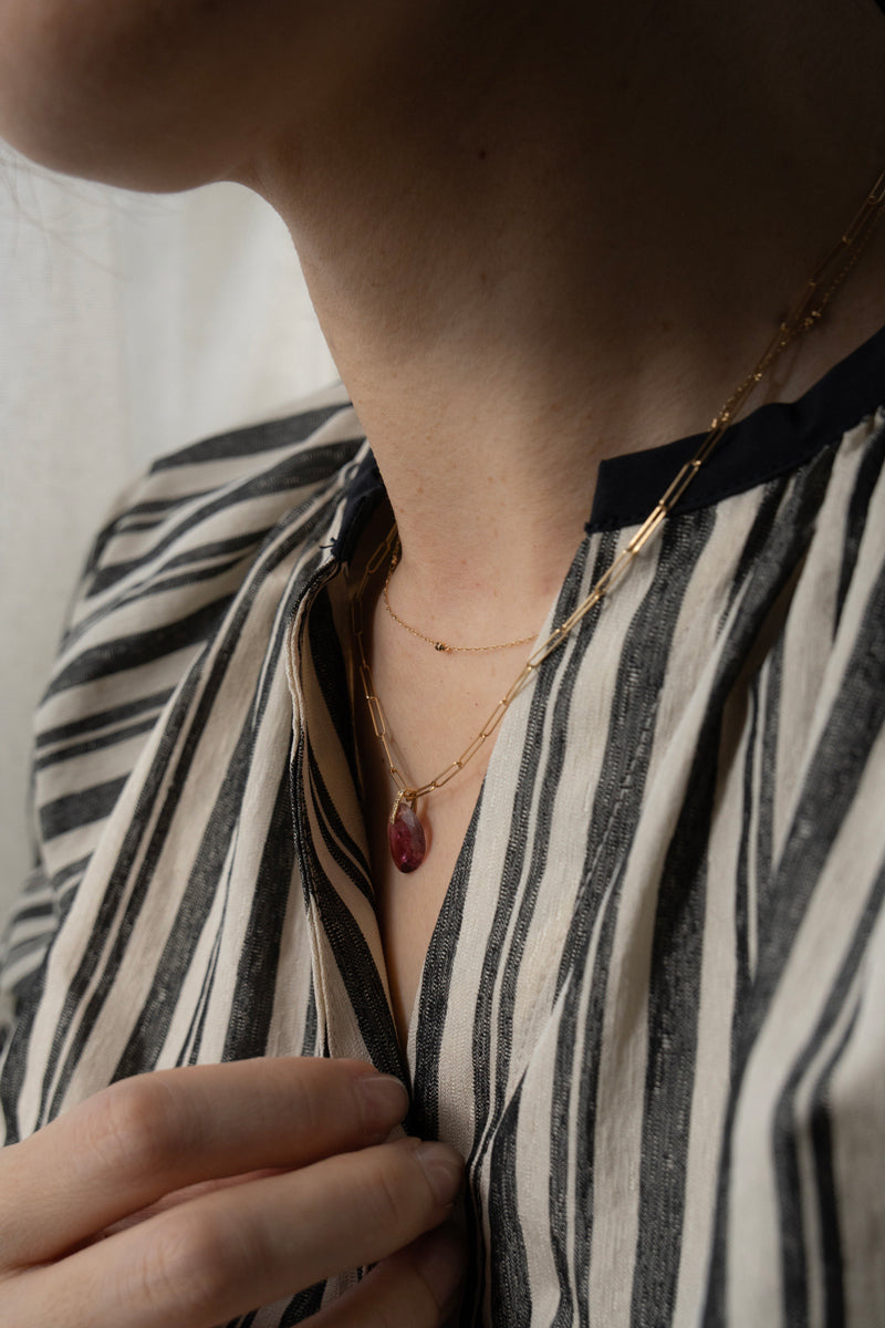 MONAKA jewellery Hibiki Pink Tourmaline Pendant Top /K18