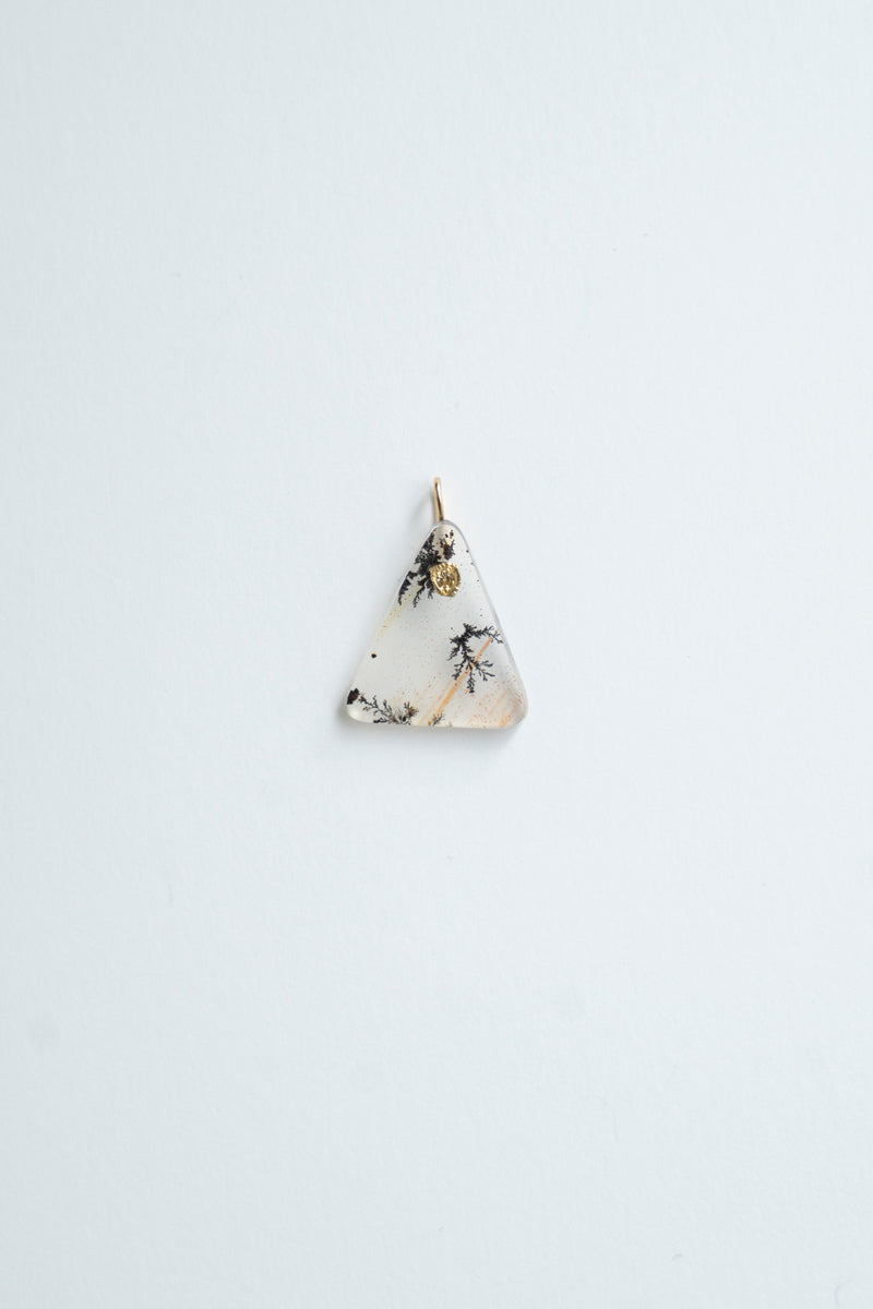 MONAKAjewellery flat Dendritic Quartz Necklace Charm Top /K18