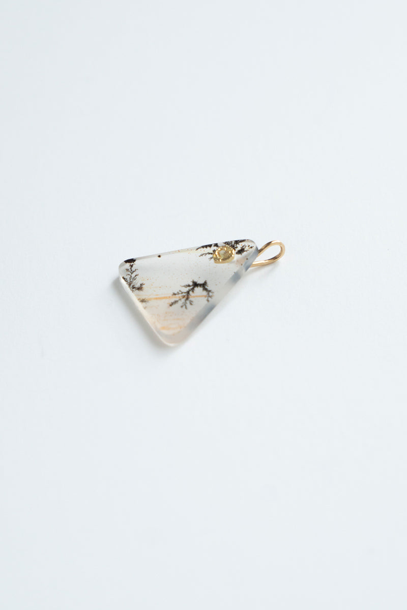 MONAKAjewellery flat Dendritic Quartz Necklace Charm Top /K18