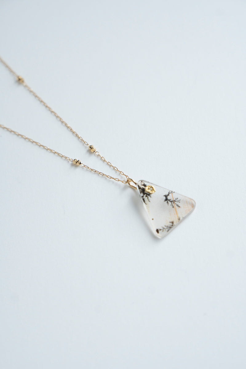 MONAKAjewellery flat Dendritic Quartz Necklace Charm Top /K18