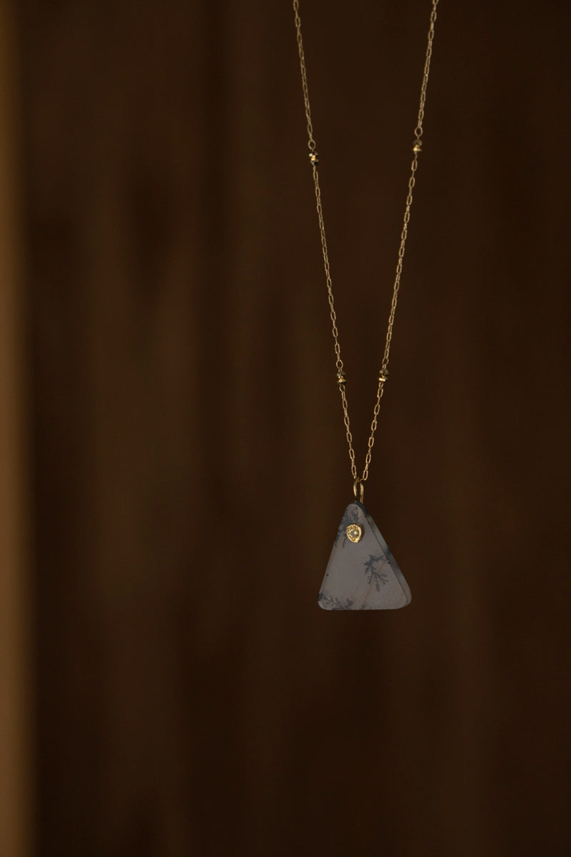 MONAKAjewellery flat Dendritic Quartz Necklace Charm Top /K18