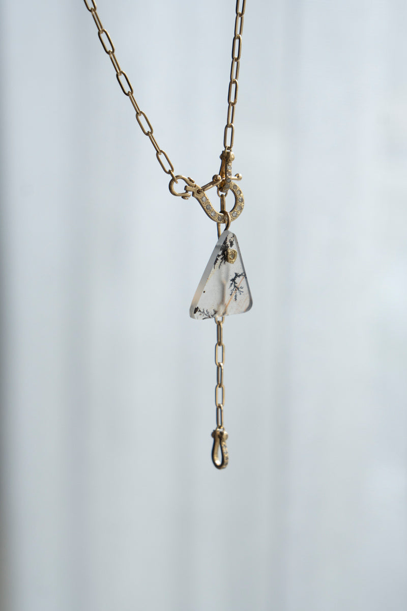 MONAKAjewellery flat Dendritic Quartz Necklace Charm Top /K18