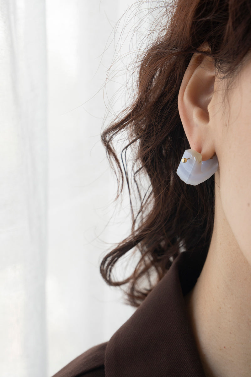 MONAKAjewellery Blue lace agate Rock pierce /K18