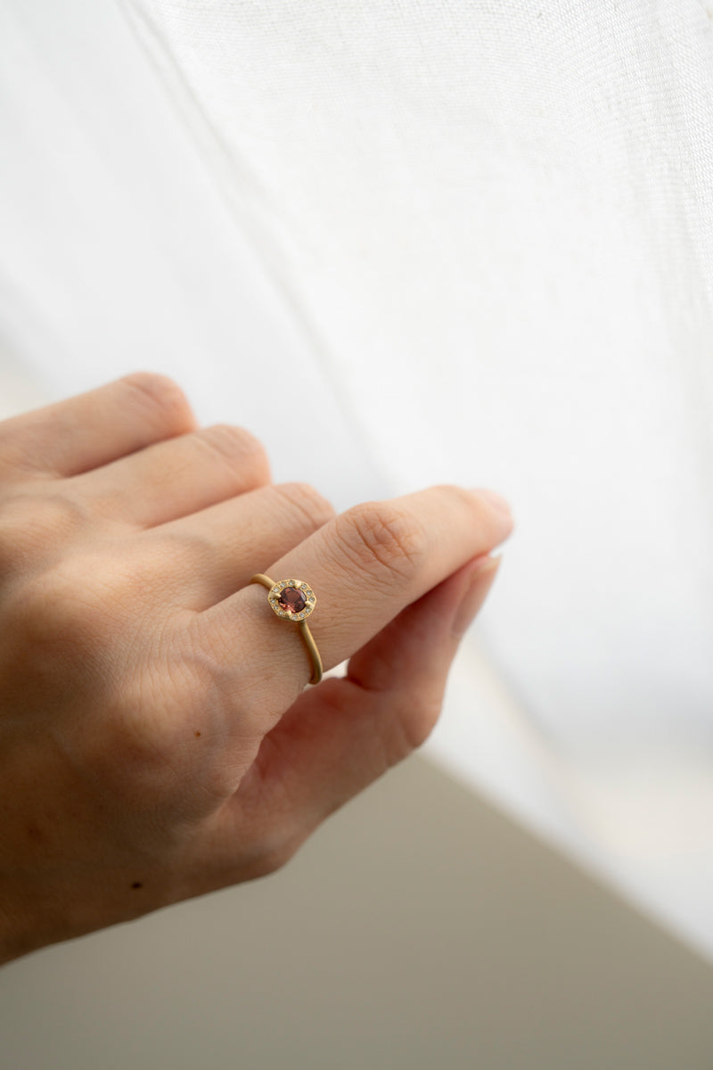 MONAKA jewellery Rinne pink tourmaline diamond ring ピンクトルマリンリング/K18