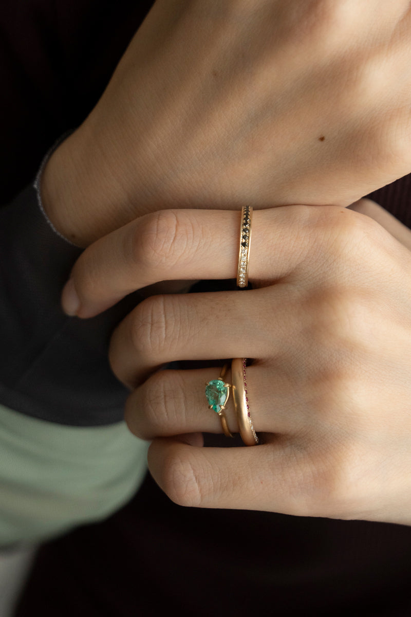 PALA Black & White Diamond Eternity Ring /K10