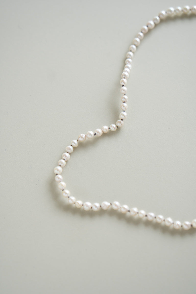 PALA Hand end natural AKOYA pearl all knotted necklace ホワイトアコヤパールネックレス /K10