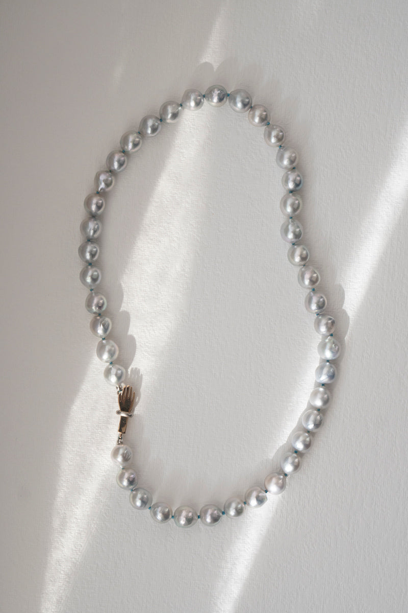 PALA Hand end natural AKOYA pearl all knotted necklace /K10