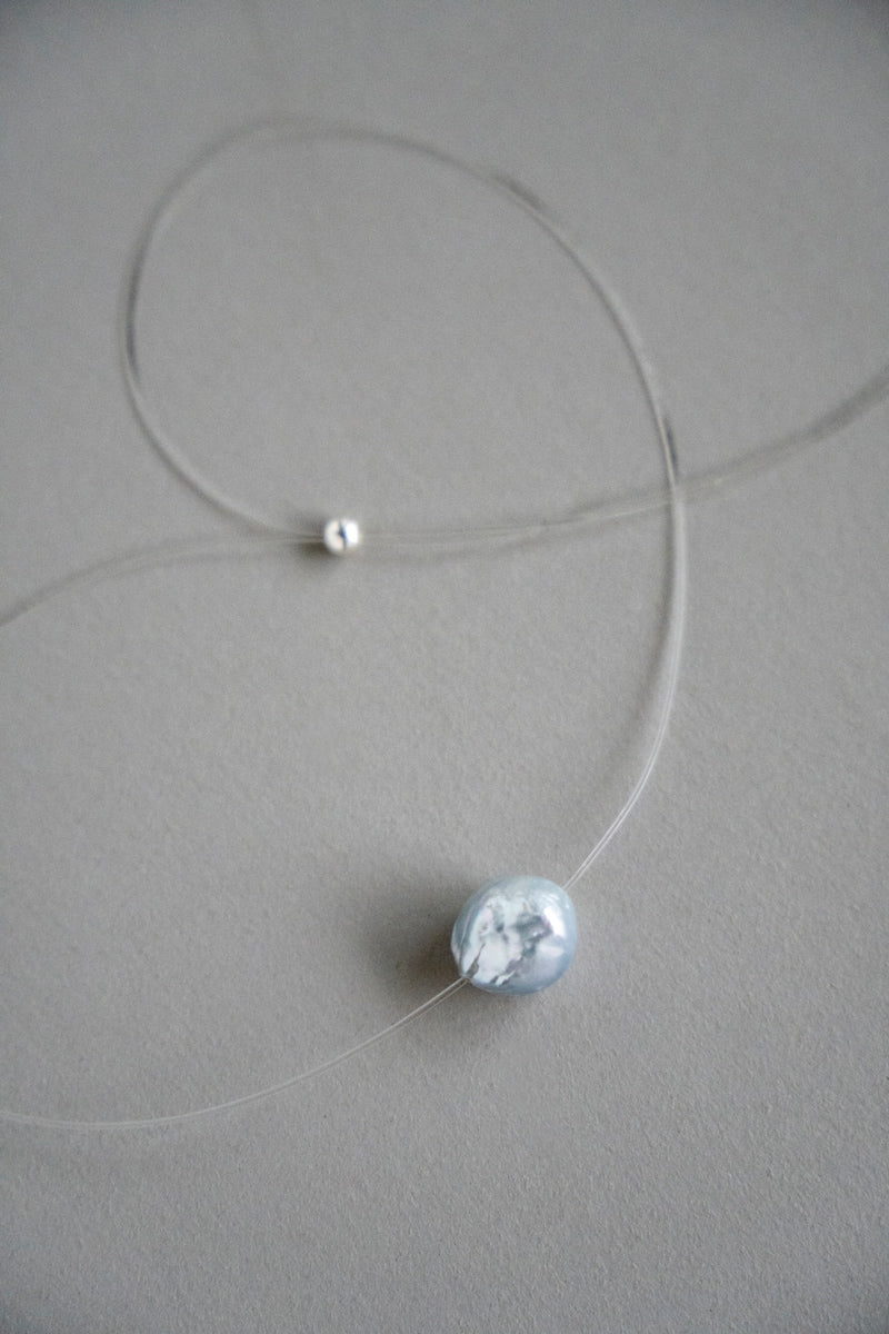 PALA tiny pearl all knotted hand Necklace Pearl necklace /K10