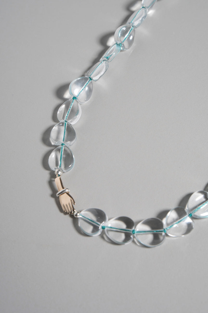 PALA tiny pearl all knotted hand Necklace Pearl necklace /K10