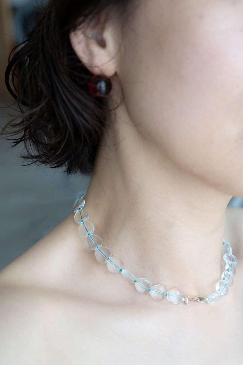PALA Quartz clear heart hand Necklace /K10