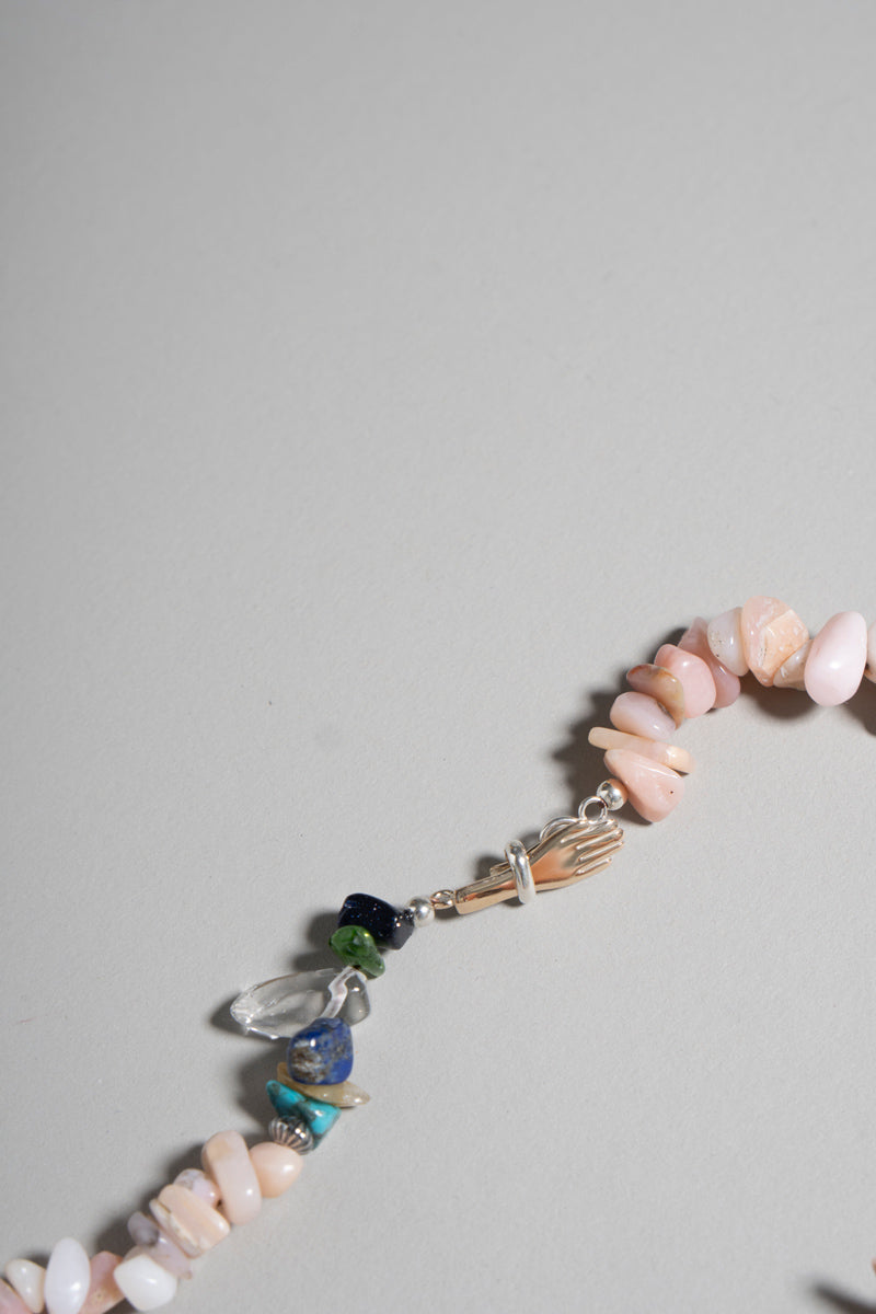 PALA tiny pearl all knotted hand Necklace Pearl necklace /K10