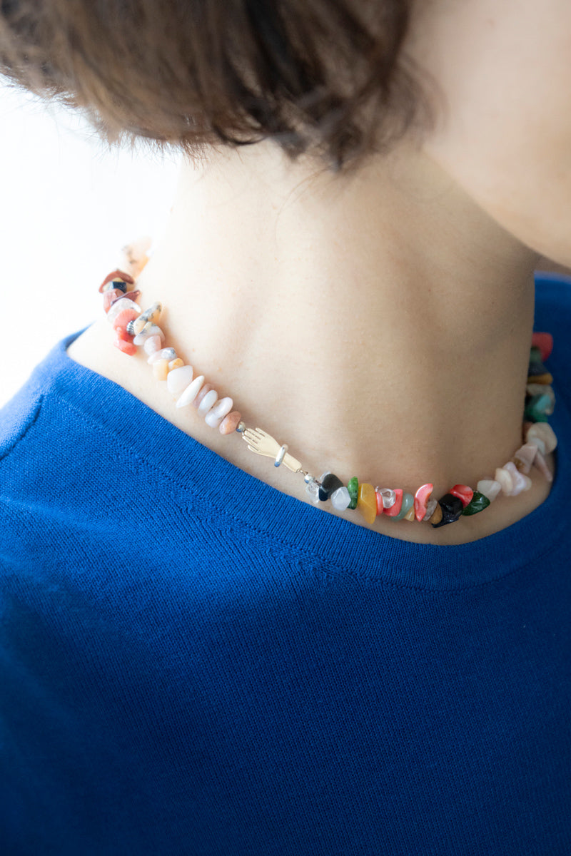 PALA tiny pearl all knotted hand Necklace Pearl necklace /K10