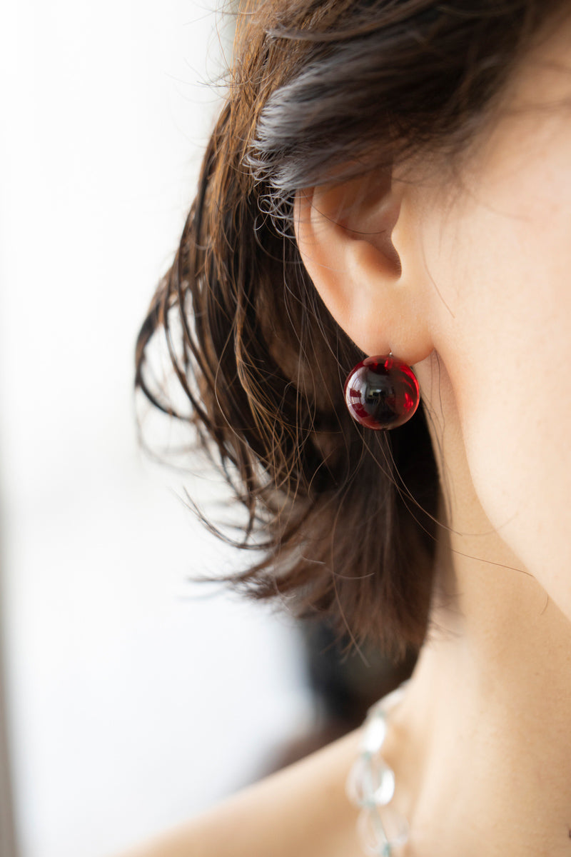 PALA Red amber pierce レッドアンバーピアス/琥珀