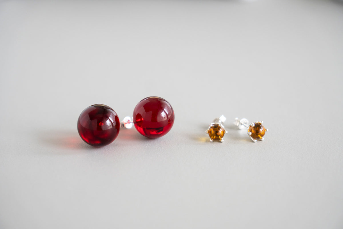 PALA Red amber pierce レッドアンバーピアス/琥珀