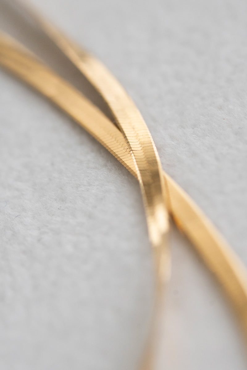 PALA Flat Snake Chain & Diamond Necklace /K18
