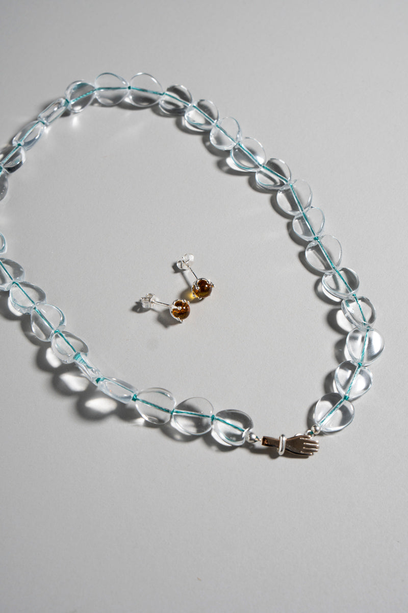 PALA tiny pearl all knotted hand Necklace Pearl necklace /K10