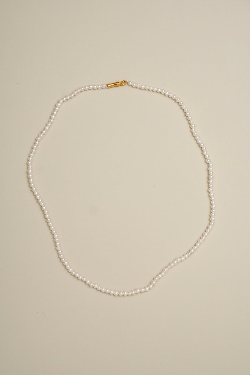 PALA tiny pearl all knotted hand Necklace Pearl necklace /K10