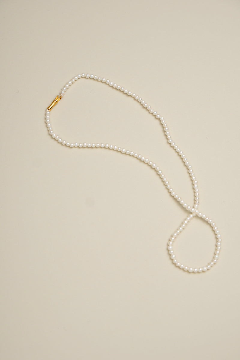PALA tiny pearl all knotted hand Necklace Pearl necklace /K10