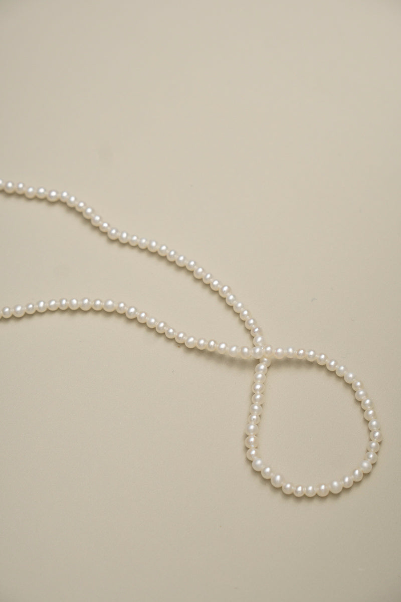 PALA tiny pearl all knotted hand Necklace Pearl necklace /K10