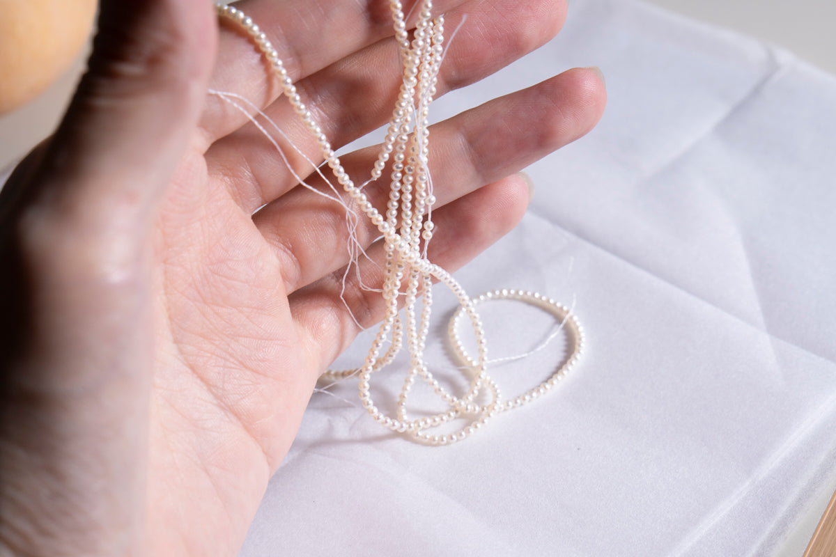 patchouli Baby fresh water pearl chain necklace 淡水ベビーパールチェーンネックレス/K10