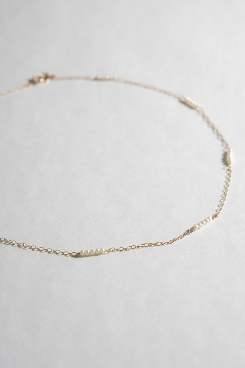 patchouli Baby fresh water pearl chain necklace 淡水ベビーパールチェーンネックレス/K10